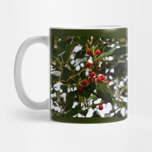 Holly Branch with Red Seeds Mug